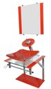 Ver imagem 1 de Gabinete de Vidro 40cm para Banheiro Cuba Chanfrada Vermelho - Dahora