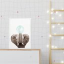 Ver imagem 2 de Quadro Elefantinho Chiclete Azul 33x24cm:madeira Preta