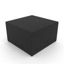 Ver imagem 4 de Conjunto de Sofá Fibra Sintética Preta Quadrado - 1 Sofá 3l + 2 Poltronas + 1 Mesa Centro - Tecido L