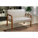 Ver imagem 4 de Sofá Anita 2 Lugares 108cm Bege Corino Fixo Estrutura Madeira Bella Decor