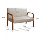 Ver imagem 2 de Sofá Anita 2 Lugares 108cm Bege Corino Fixo Estrutura Madeira Bella Decor