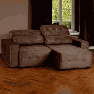 Sofá Retrátil e Reclinável Évora 1,80m Veludo Luxor Chocolate Espuma D28