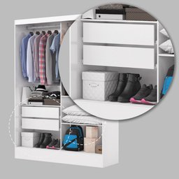 Guarda-roupa Belem 2 Portas de Correr 2 Gavetas - 6