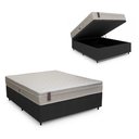 Ver imagem 1 de Cama Box Baú Casal + Colchão Molas Ensacadas - Airtech Nero (138x188x60) - Hellen