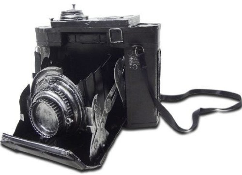 Cofre Câmera Fotografica Vintage Retro de Ferro Fundido 16cm