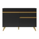 Ver imagem 2 de Gabinete Banheiro 2 Portas E 1 Gaveta Retrô 120Cm Multimóveis V5025 Preto Preto