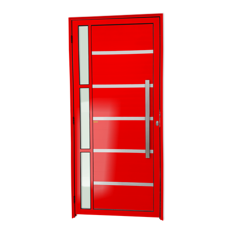 Porta Alumínio Lambril Miraggio c/Puxador D.Vermelho 100 Brimak