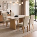 Ver imagem 1 de Conjunto Sala de Jantar 4 Lugares Retangular Tampo MDF 120x80cm Mesa Lyra e Cadeiras Carol