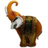 Elefante Indiano Estatueta Para Enfeite Tromba Levantada Cor Laranja Avermelhado (5025) - 2