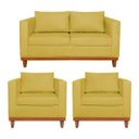 Ver imagem 1 de Kit Sofá 3 Lugares e 2 Poltronas Europa 180 cm Estilo Conforto e Elegância Suede - Doce Sonho