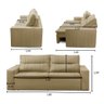 Sofá Retrátil e Reclinável 3 Lugares com Molas 1,80m Elisa Suede Bege Rover & Beato - 3