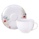 Ver imagem 1 de Xícara e Pires Chá Café Tramontina Floratta 250ml Porcelana