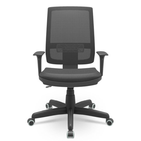 Cadeira Brizza Back System Braços Reguláveis Couro Sintético Cor:preto