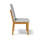 Ver imagem 7 de Kit com 4 Cadeiras Daniela Madeira Maciça Estofada para Mesa de Jantar Linho Cinza 407
