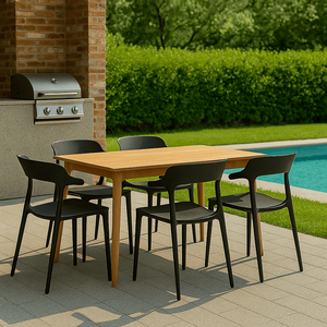 Kit 6 Cadeiras de Jantar Chifre Preta – Design Moderno em Polipropileno para Sala e Cozinha