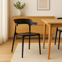 Kit 6 Cadeiras de Jantar Chifre Preta – Design Moderno em Polipropileno para Sala e Cozinha - 2