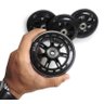 Kit Roda De Patinete 8 Unid Patins Rodinhas Silicone Preto (RA-C) - 4