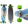 Long Board Skate Rolamento Abec Rodas e Lixa e Shape Azul e Verde (skt-10) - 1