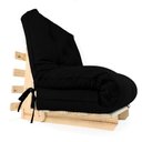 Ver imagem 1 de Sofa Cama Solteiro Futon Dobrável Preto Acquablock