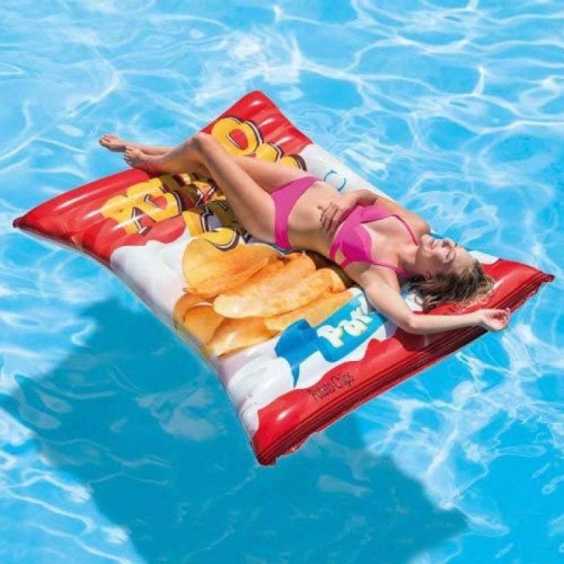 Boia Colchão Bronzeador inflável para piscina Batatas Chips Intex 58776