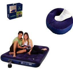 Colchão Inflável Casal Camping Acampamento Viagem Fole Multiuso - 2