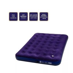 Colchão Inflável Casal Camping Acampamento Viagem Fole Multiuso - 1
