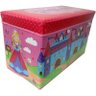 Bau Puff Crianca Caixa Para Organizar Guardar Brinquedo Quarto Infantil Rosa (PF-4) - 1