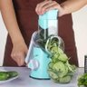 Cortador Fatiador Legumes 3 Laminas Ralador Verduras Queijo Alimentos Cozinha (888671) - Azul Aço - 1
