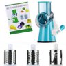 Cortador Fatiador Legumes 3 Laminas Ralador Verduras Queijo Alimentos Cozinha (888671) - Azul Aço - 2