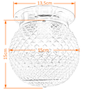 Ver imagem 2 de Plafon Colonial Alumínio Natural Globo Bico de Jaca Incolor