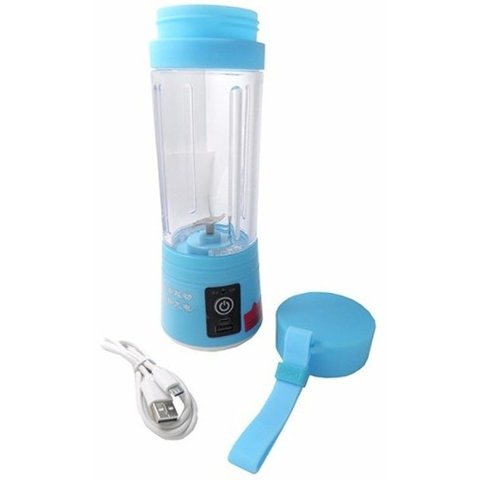Mini Liquidificador Bateria Recarregavel Portátil Eletronico Azul