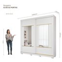 Ver imagem 3 de Guarda-Roupa Casal Elise 2 Portas de Correr 4 Gavetas com 2 Espelhos e Pés Pm Home