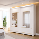 Ver imagem 1 de Guarda-Roupa Casal Elise 2 Portas de Correr 4 Gavetas com 2 Espelhos e Pés Pm Home
