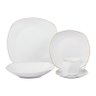 Jogo de Jantar 20 Peças Porcelana Quadrado Pratos Xicara Pires Cozinha (Dmp4222) - 2