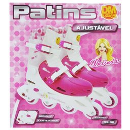 Patins Rosa Ajustável Belinda 33 Ao 36 Menina Inline (DMR4867) - 3