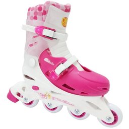 Patins Rosa Ajustável Belinda 33 Ao 36 Menina Inline (DMR4867) - 2