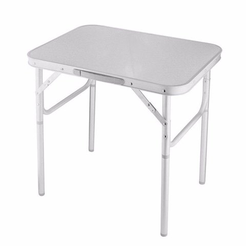 Mesa Camping De Alumínio Dobrável Com Tampo Mdf 90x60 Maleta