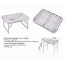 Ver imagem 4 de Mesa Camping De Alumínio Dobrável Com Tampo Mdf 90x60 Maleta