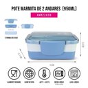 Ver imagem 5 de Pote Marmita de 2 Andares 950ml Jacki Design - Joy Azul
