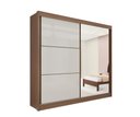 Ver imagem 1 de Guarda Roupa Titanium 2 Portas 6 Gavetas com Espelho sem Pés D Doro Castanho/Off White
