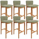 Ver imagem 1 de Kit 06 Banquetas Alta para Cozinha Sala de Jantar Bar Dara L02 Bouclê Oliva - Lyam Decor