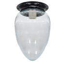 Ver imagem 1 de Plafon Colonial Aluminio Preto com Globo Pera Transpar