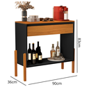 Ver imagem 4 de Aparador Buffet Vazado Gaveta Bar Retro Corredor Sala Jantar:preto / Nature