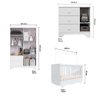 Quarto Bebê Completo Com Berço 3 em 1 Guarda Roupa e Cômoda Peroba MDF Branco - 4