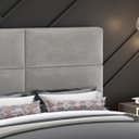 Ver imagem 4 de Cabeceira Cama Box Solteiro 0,90 Modena para Quarto em Veludo Cinza- Larbelle