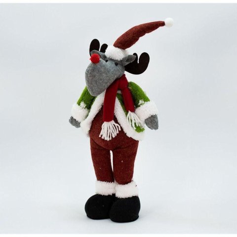 Boneco Enfeite Decorativo de Natal Rena Alce Natalino 53 Cm