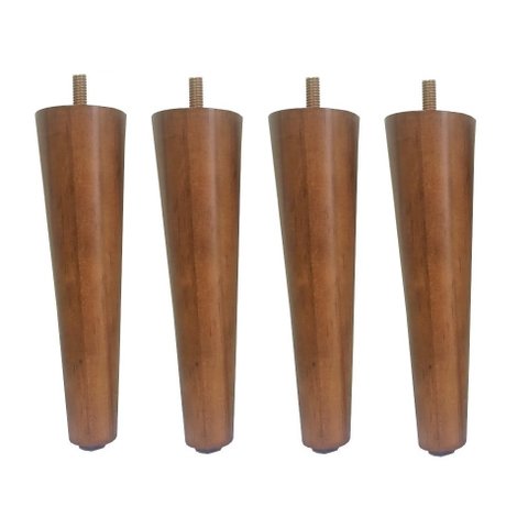 Kit 4 Pé Palito 10cm Amendoa Marrom Claro com Parafuso 5/16