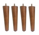 Ver imagem 1 de Kit 4 Pé Palito 10cm Amendoa Marrom Claro com Parafuso 5/16