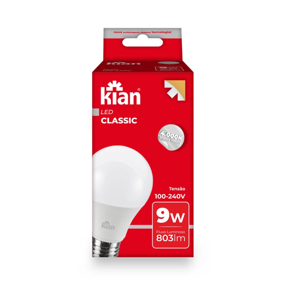 Lâmpada Led Bulbo Kian 9w 4000k Branca Neutra 6 Peças - 4