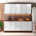 Ver imagem 1 de Cozinha Completa Unna 9 Portas 2 Gavetas Nogueira E Branco